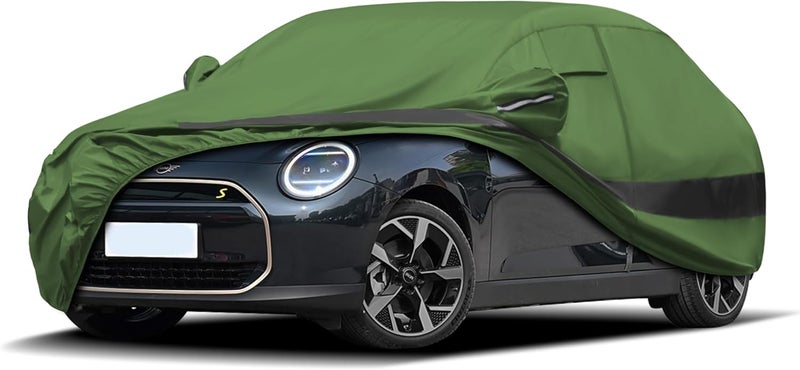 JURMON Heavy Duty Outdoor Car Cover Compatible with Mini Cooper 2 Door,Waterproof All Weather for Automobiles, Outdoor Full Cover Rain Sun UV Protection with Zipper Cotton - Image 1